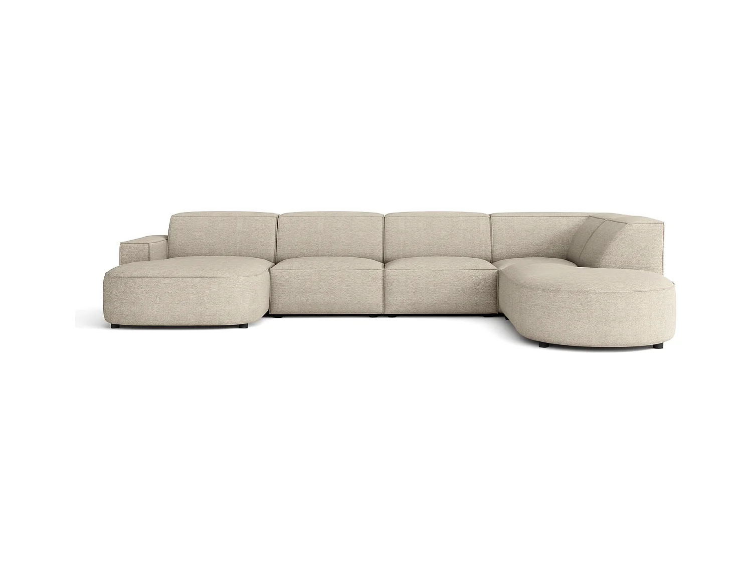 Canapé d’angle modulable CURSAL H – angle gauche, Raven 24  crème, 364×166/284×70 cm