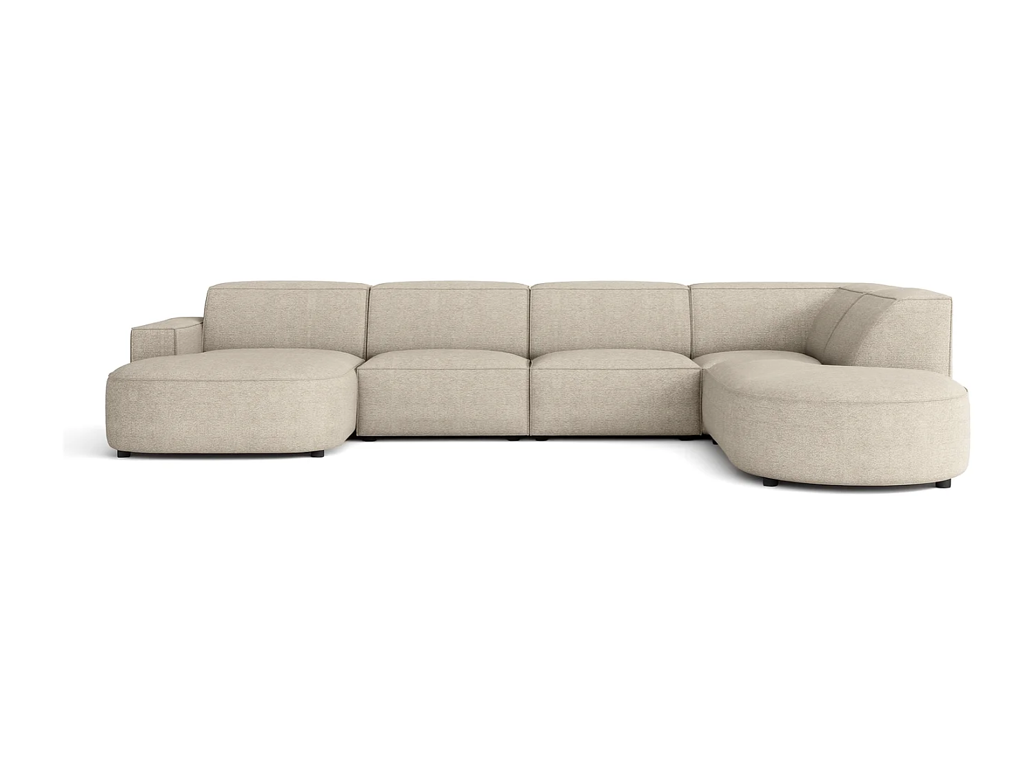 Canapé d’angle modulable CURSAL H – angle gauche, Raven 24  crème, 364×166/284×70 cm