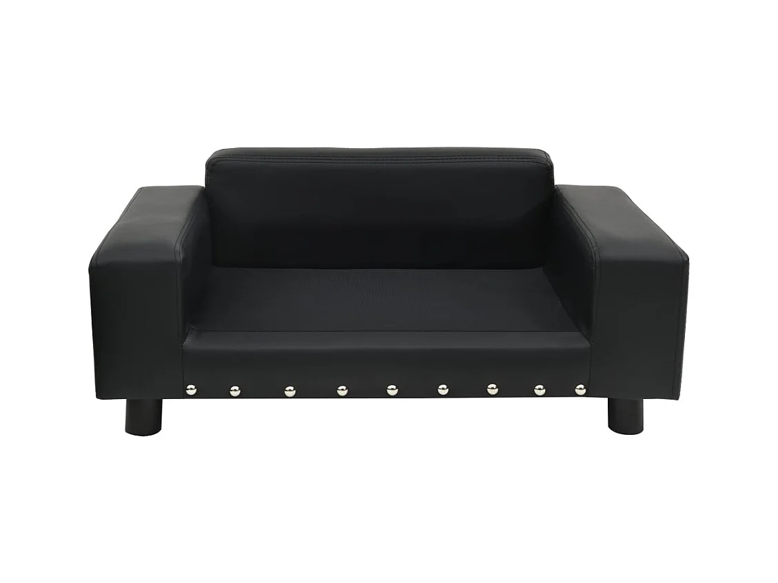 Abram  Canapé pour cen Noir 81x43x31 cm Peluche et similicuir