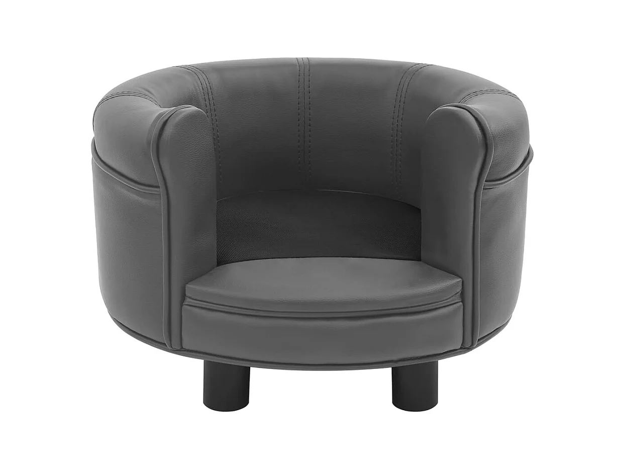 Almir  Canapé pour cen Gris 48x48x32 cm Peluche et similicuir