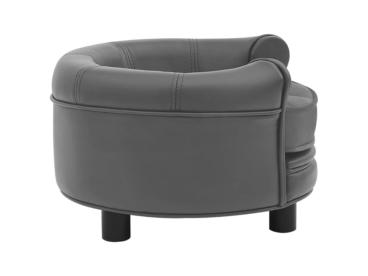 Almir  Canapé pour cen Gris 48x48x32 cm Peluche et similicuir