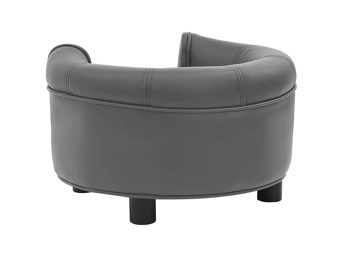 Almir  Canapé pour cen Gris 48x48x32 cm Peluche et similicuir