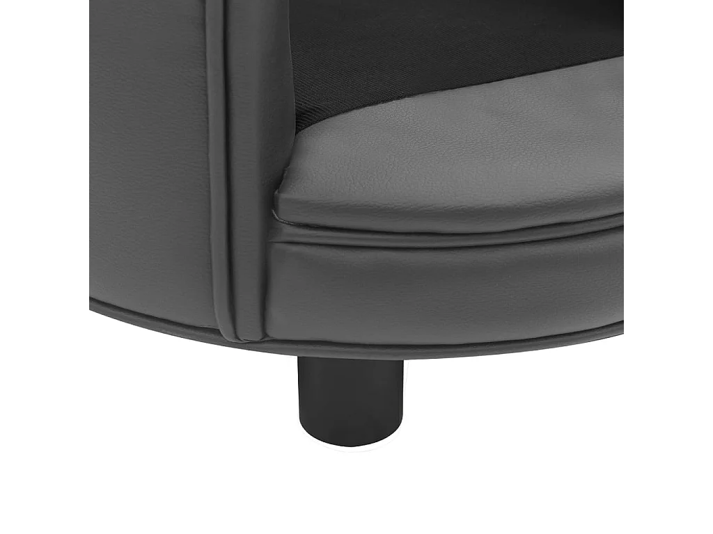 Almir  Canapé pour cen Gris 48x48x32 cm Peluche et similicuir