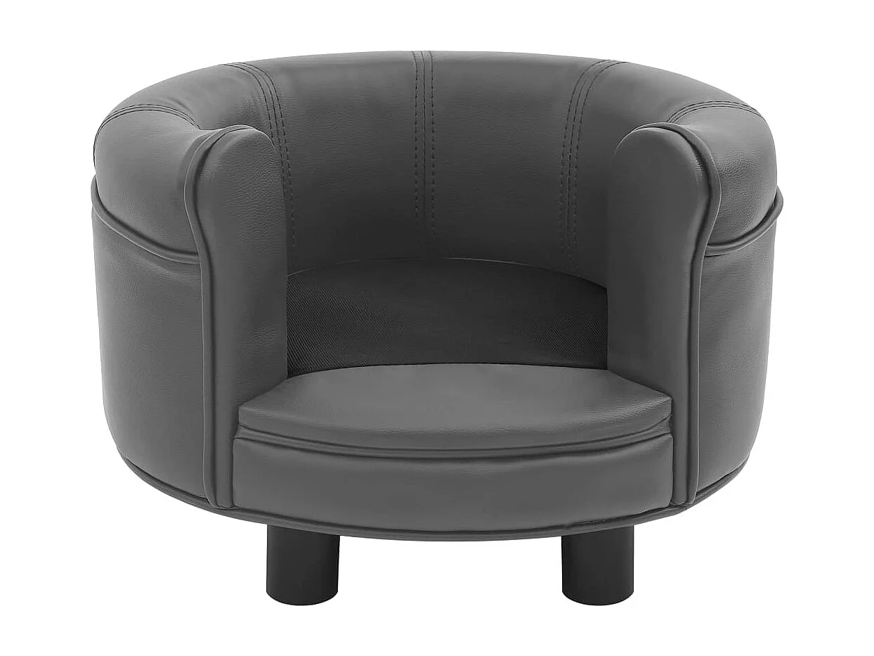 Almir  Canapé pour cen Gris 48x48x32 cm Peluche et similicuir