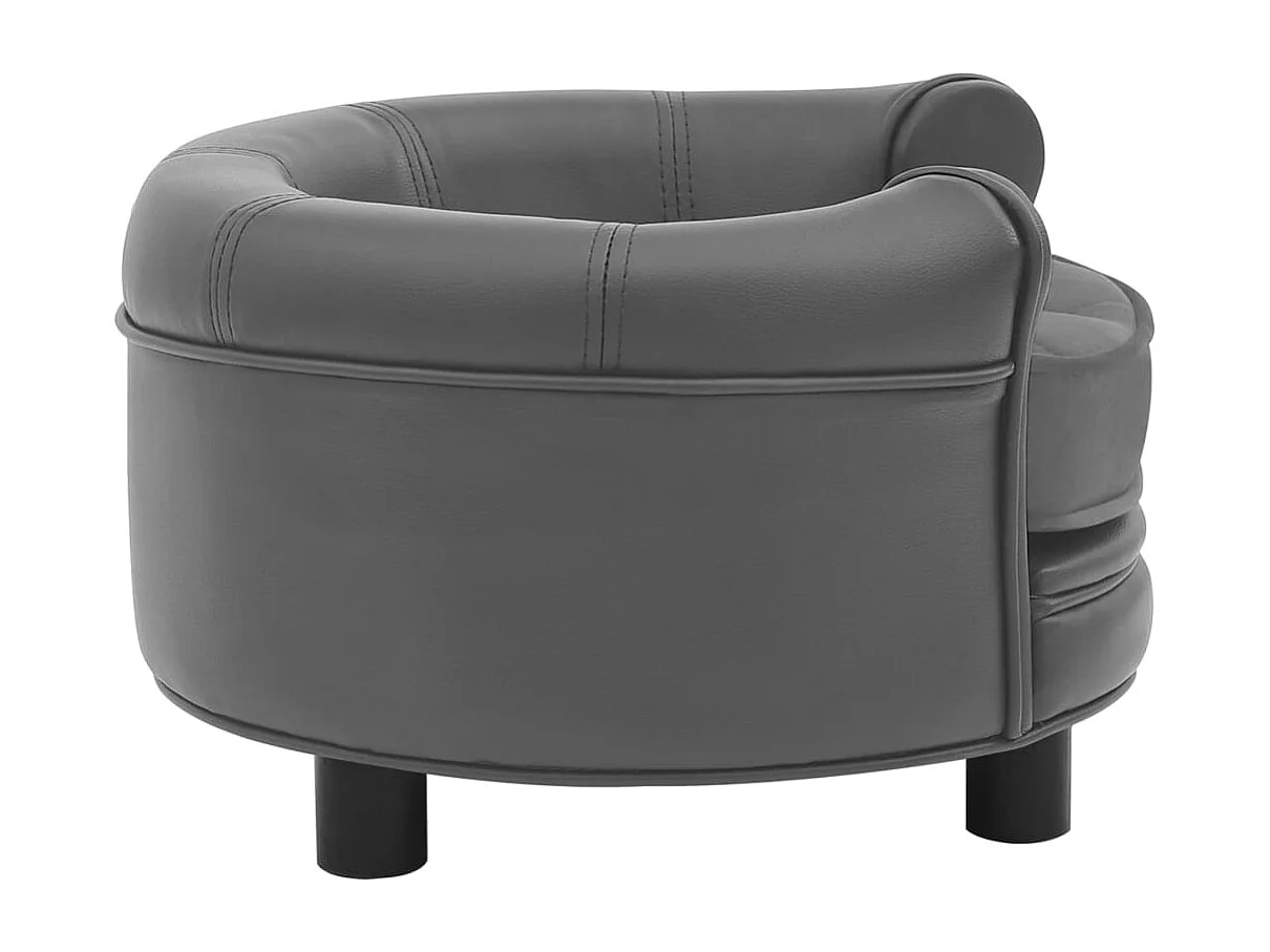 Almir  Canapé pour cen Gris 48x48x32 cm Peluche et similicuir