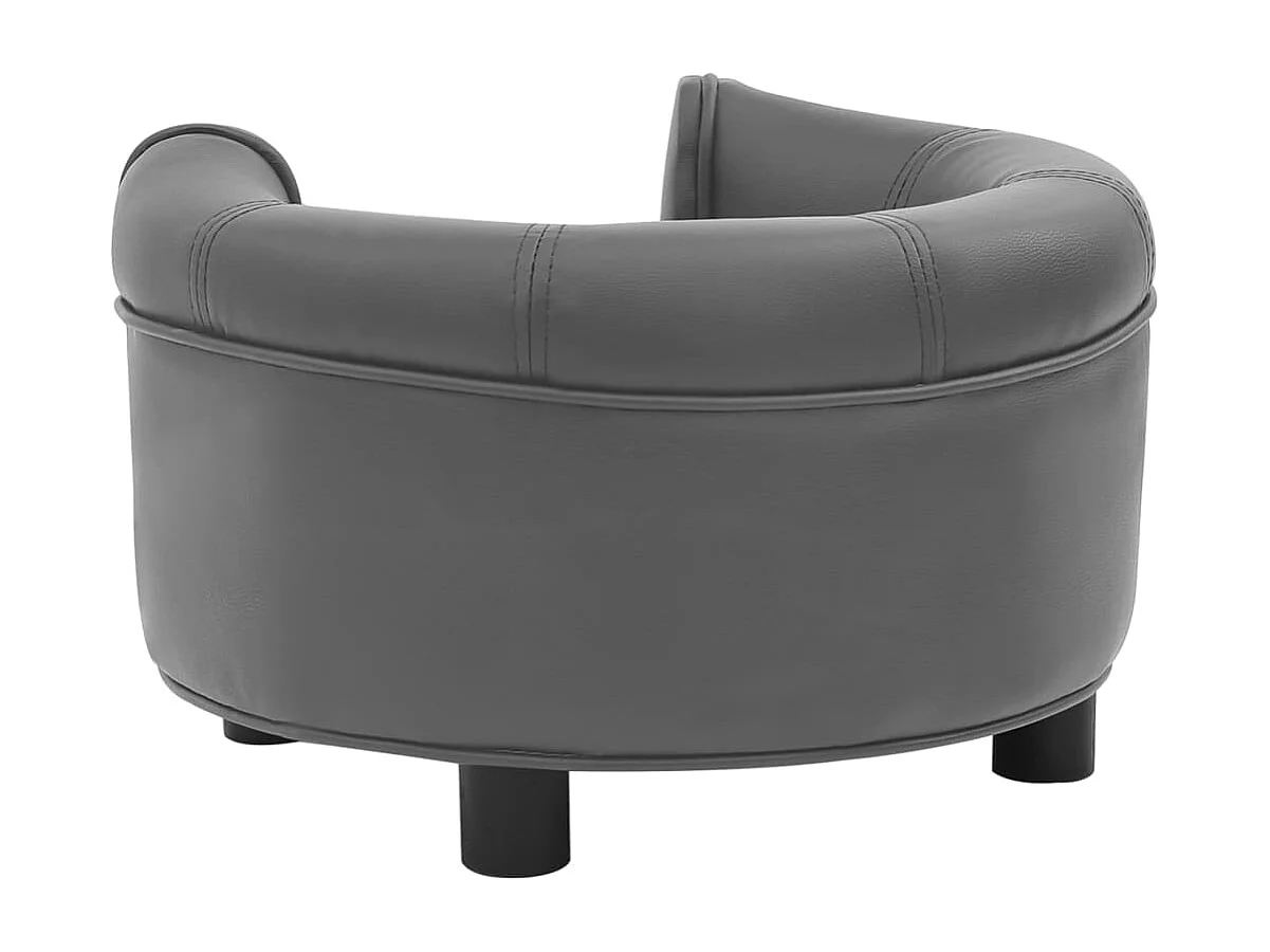 Almir  Canapé pour cen Gris 48x48x32 cm Peluche et similicuir