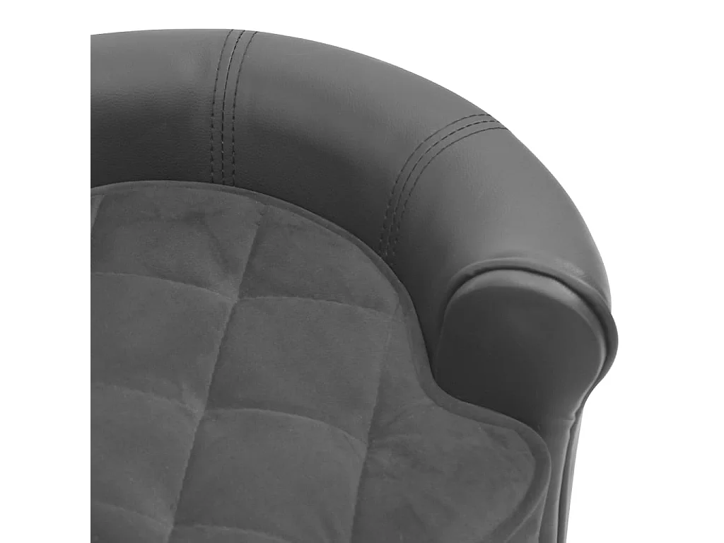 Almir  Canapé pour cen Gris 48x48x32 cm Peluche et similicuir