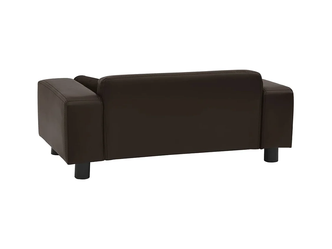 Abram  Canapé pour cen Marron 81x43x31 cm Peluche et similicuir