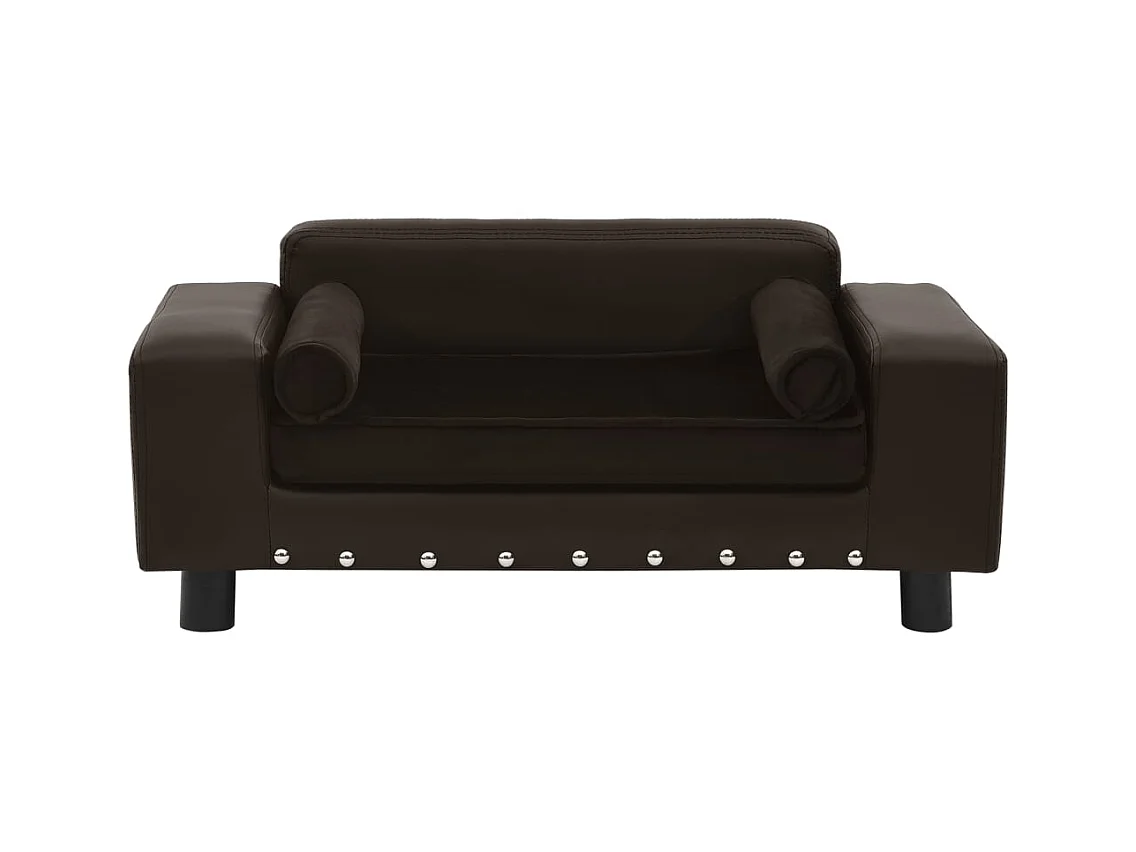 Abram  Canapé pour cen Marron 81x43x31 cm Peluche et similicuir