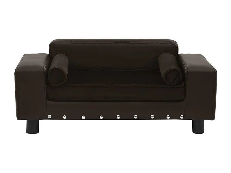 Abram  Hondenbank 81x43x31 cm pluche en kunstleer bruin