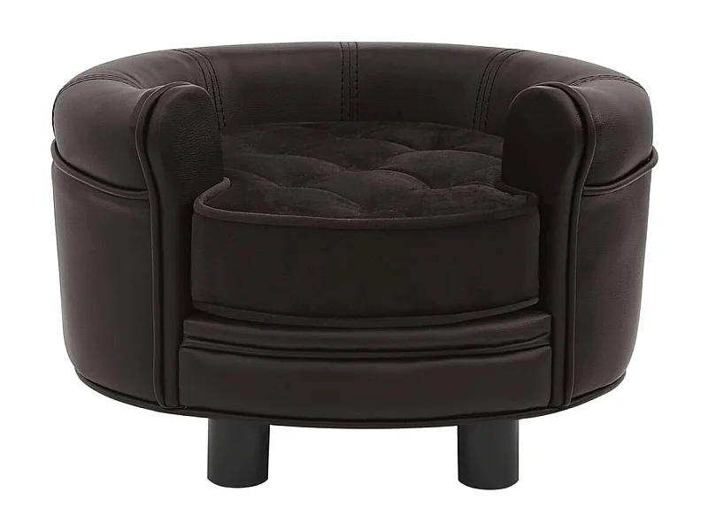 Almir  Canapé pour cen Marron 48x48x32 cm Peluche et similicuir