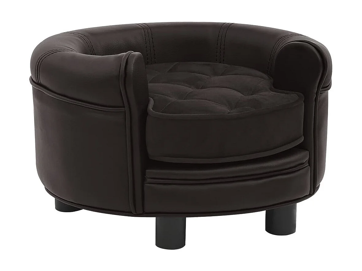 Almir  Canapé pour cen Marron 48x48x32 cm Peluche et similicuir