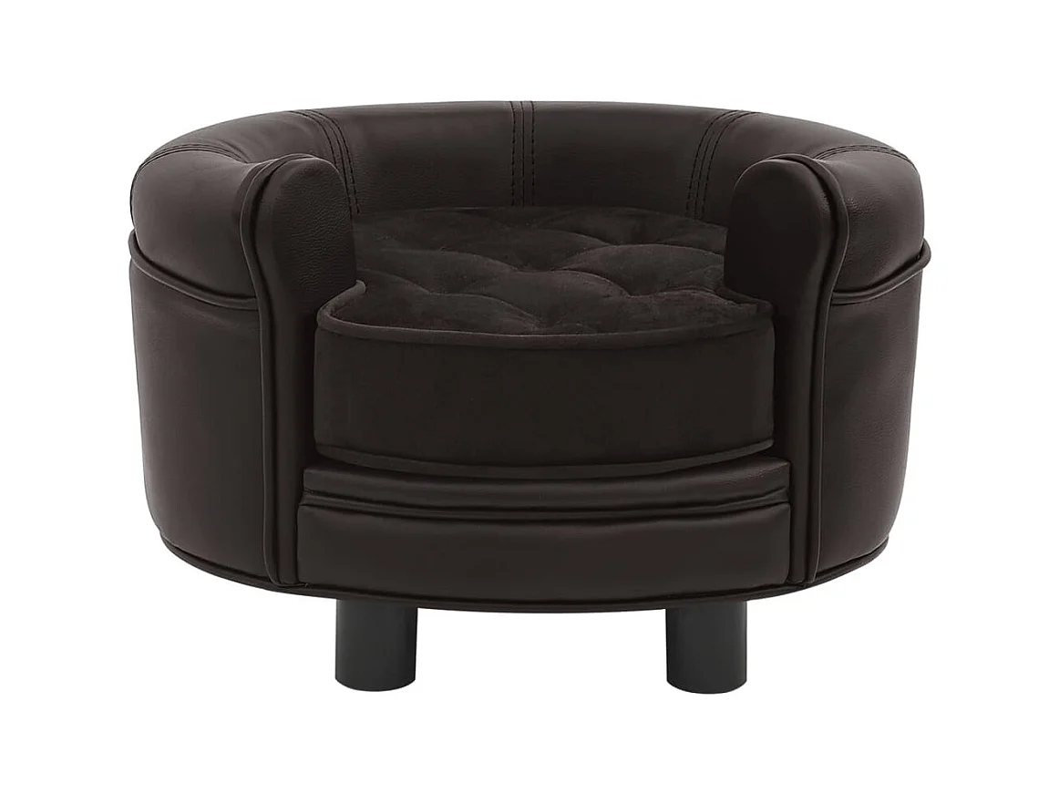Almir  Canapé pour cen Marron 48x48x32 cm Peluche et similicuir