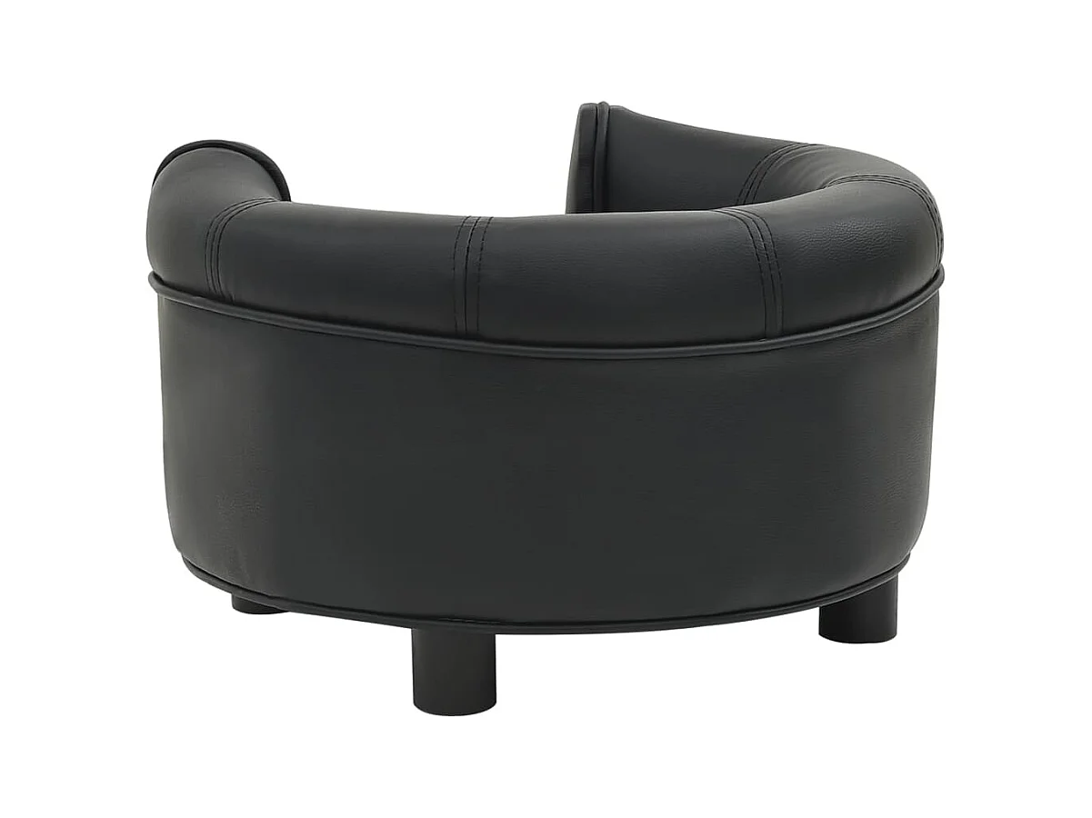 Almir  Canapé pour cen Noir 48x48x32 cm Peluche et similicuir