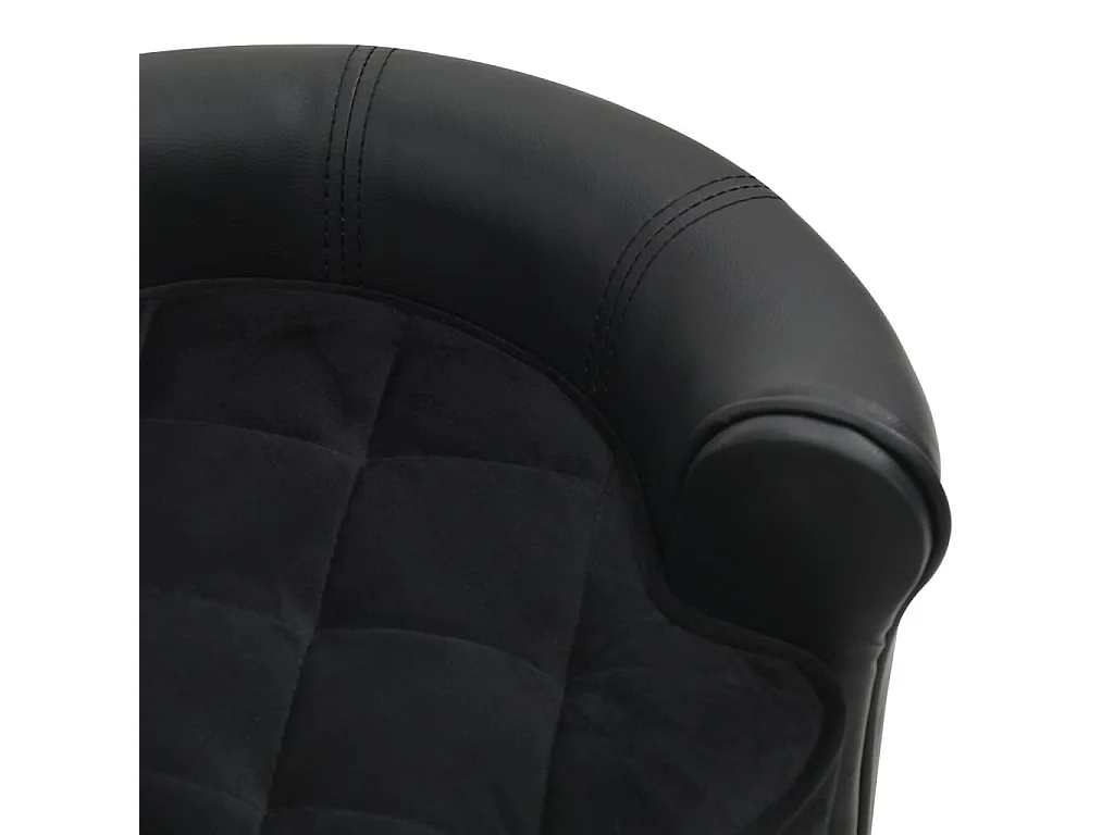 Almir  Canapé pour cen Noir 48x48x32 cm Peluche et similicuir