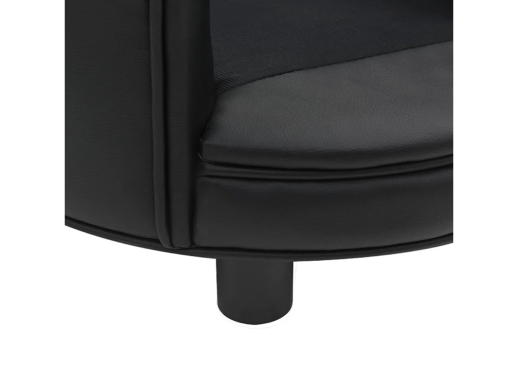 Almir  Canapé pour cen Noir 48x48x32 cm Peluche et similicuir