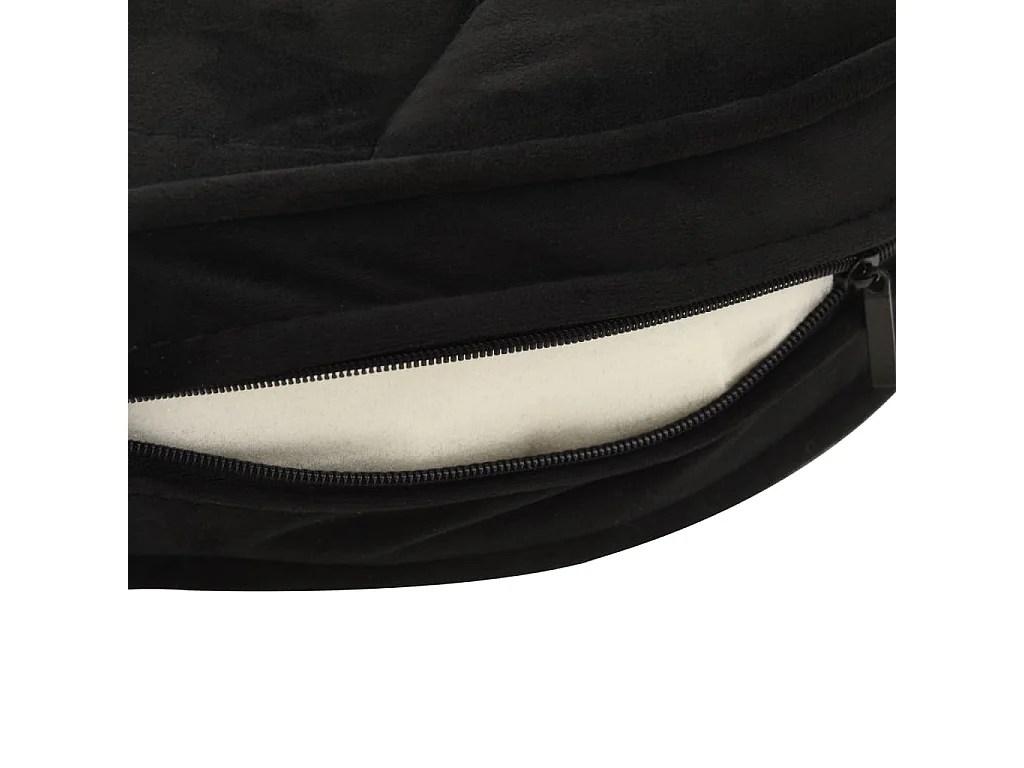 Almir  Canapé pour cen Noir 48x48x32 cm Peluche et similicuir