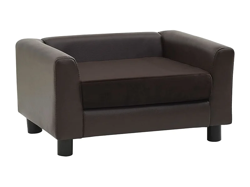 Jacques-Henri-Paul  Canapé pour cen Marron 60x43x30 cm Peluche et similicuir