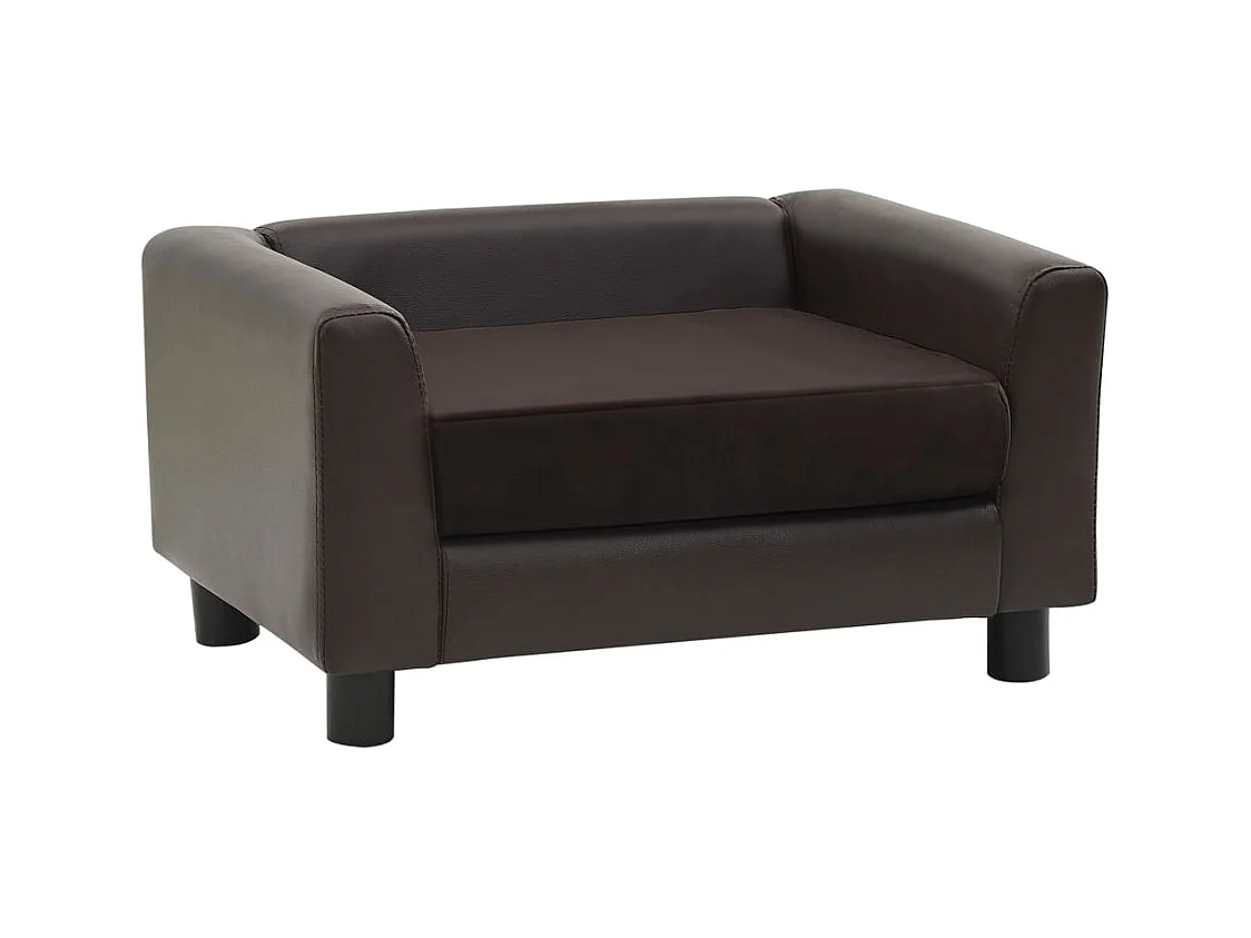 Jacques-Henri-Paul  Canapé pour cen Marron 60x43x30 cm Peluche et similicuir