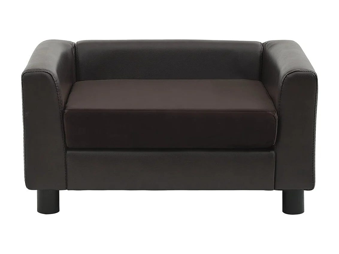 Jacques-Henri-Paul  Canapé pour cen Marron 60x43x30 cm Peluche et similicuir