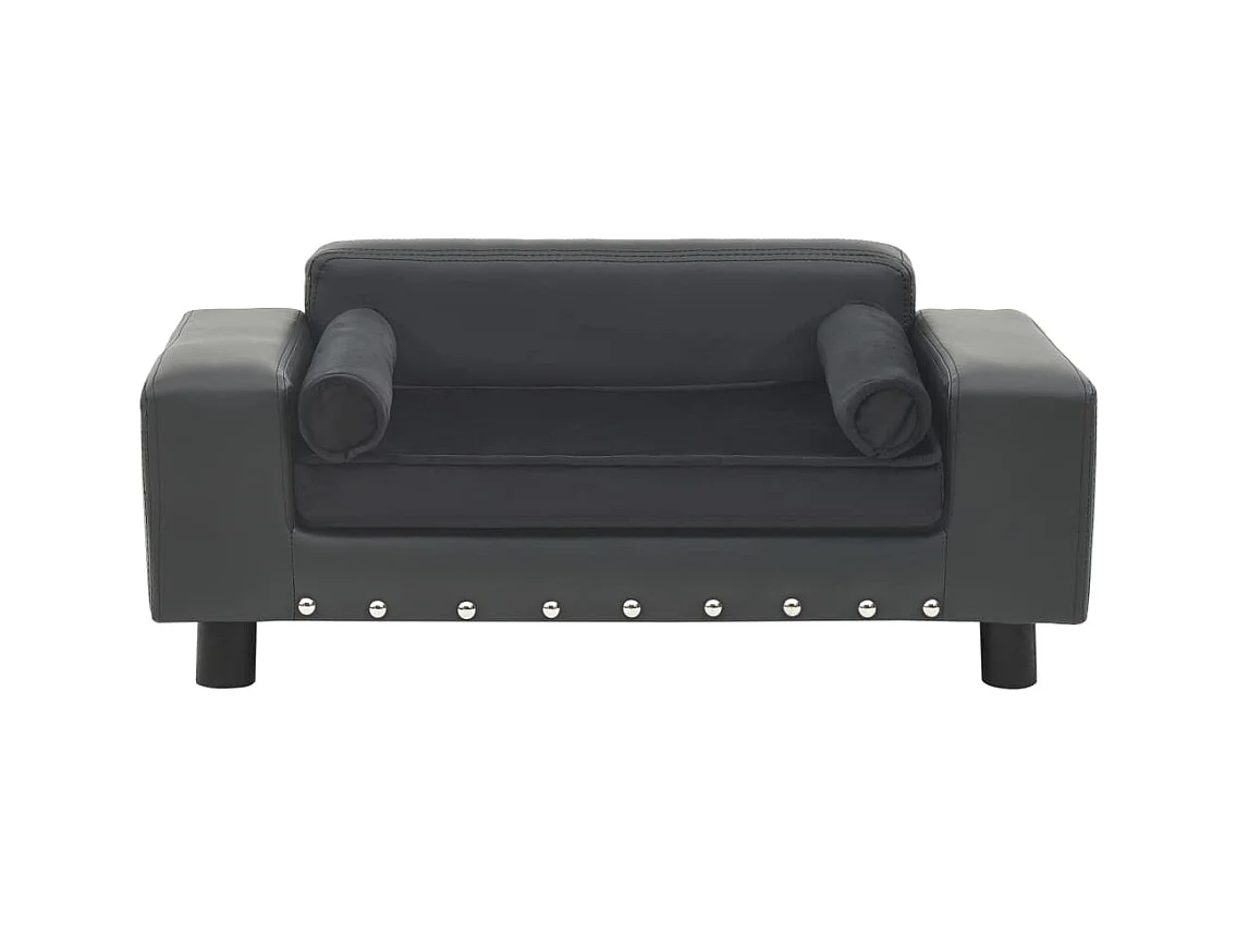 Abram  Canapé pour cen Gris foncé 81x43x31 cm Peluche et similicuir