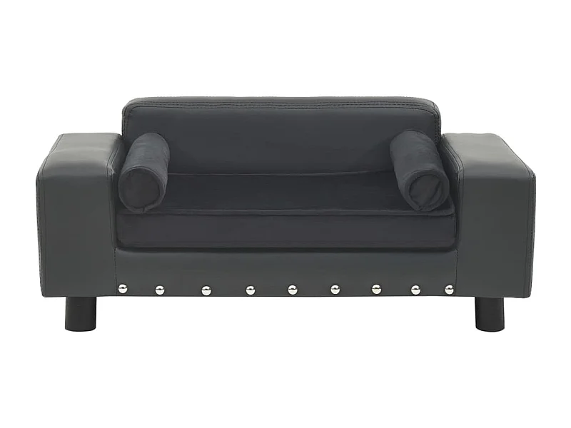 Abram  Hondenbank 81x43x31 cm pluche en kunstleer donkergrijs