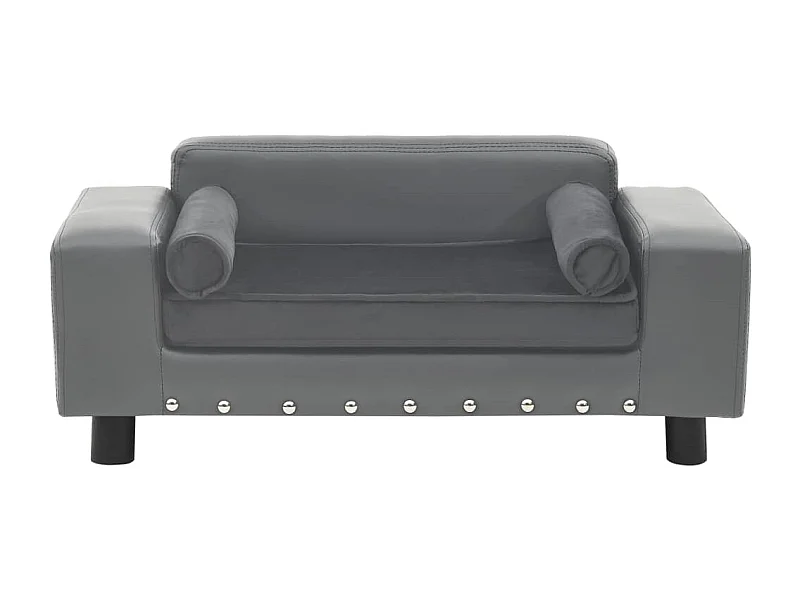 Abram  Canapé pour cen Gris 81x43x31 cm Peluche et similicuir
