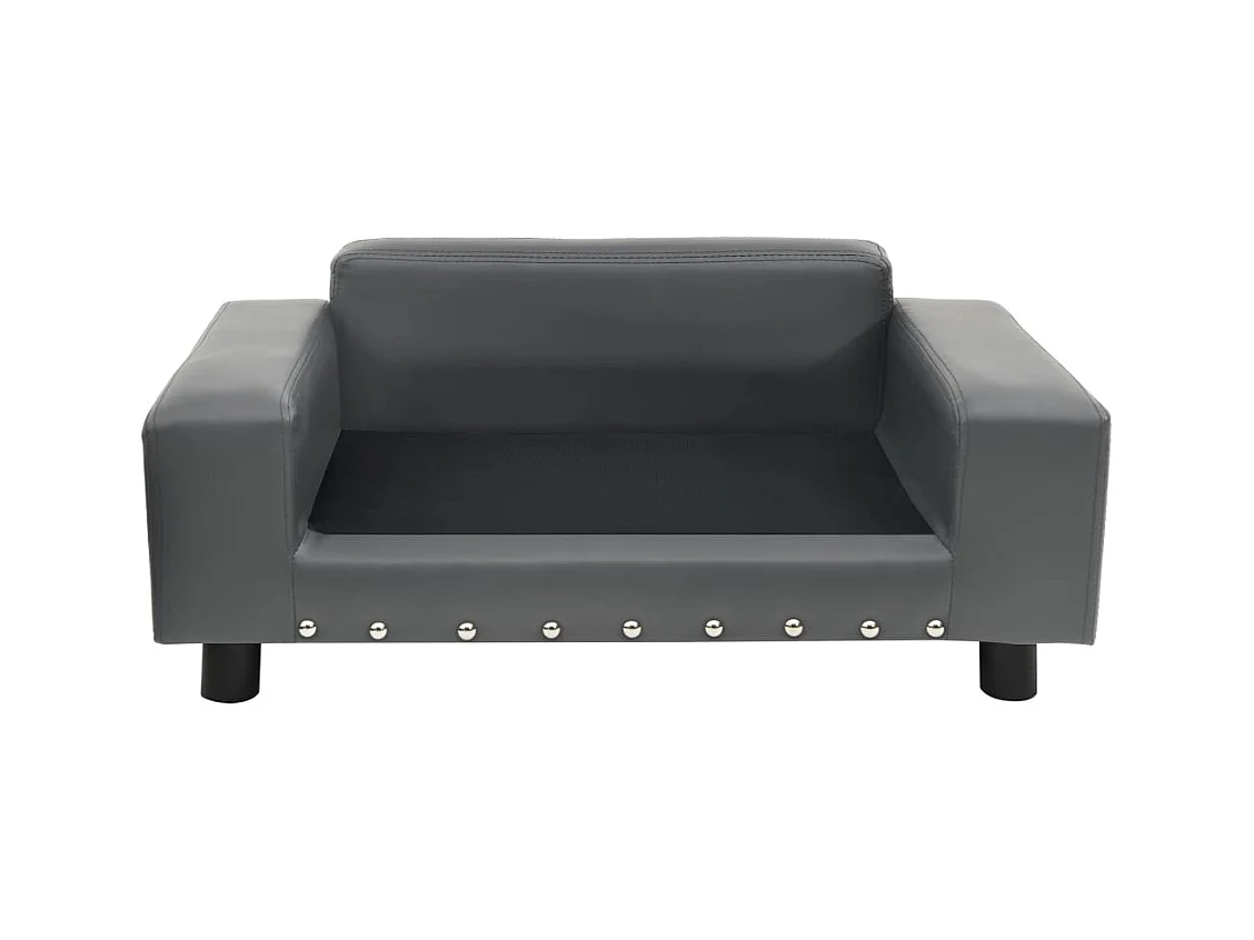 Abram  Canapé pour cen Gris 81x43x31 cm Peluche et similicuir