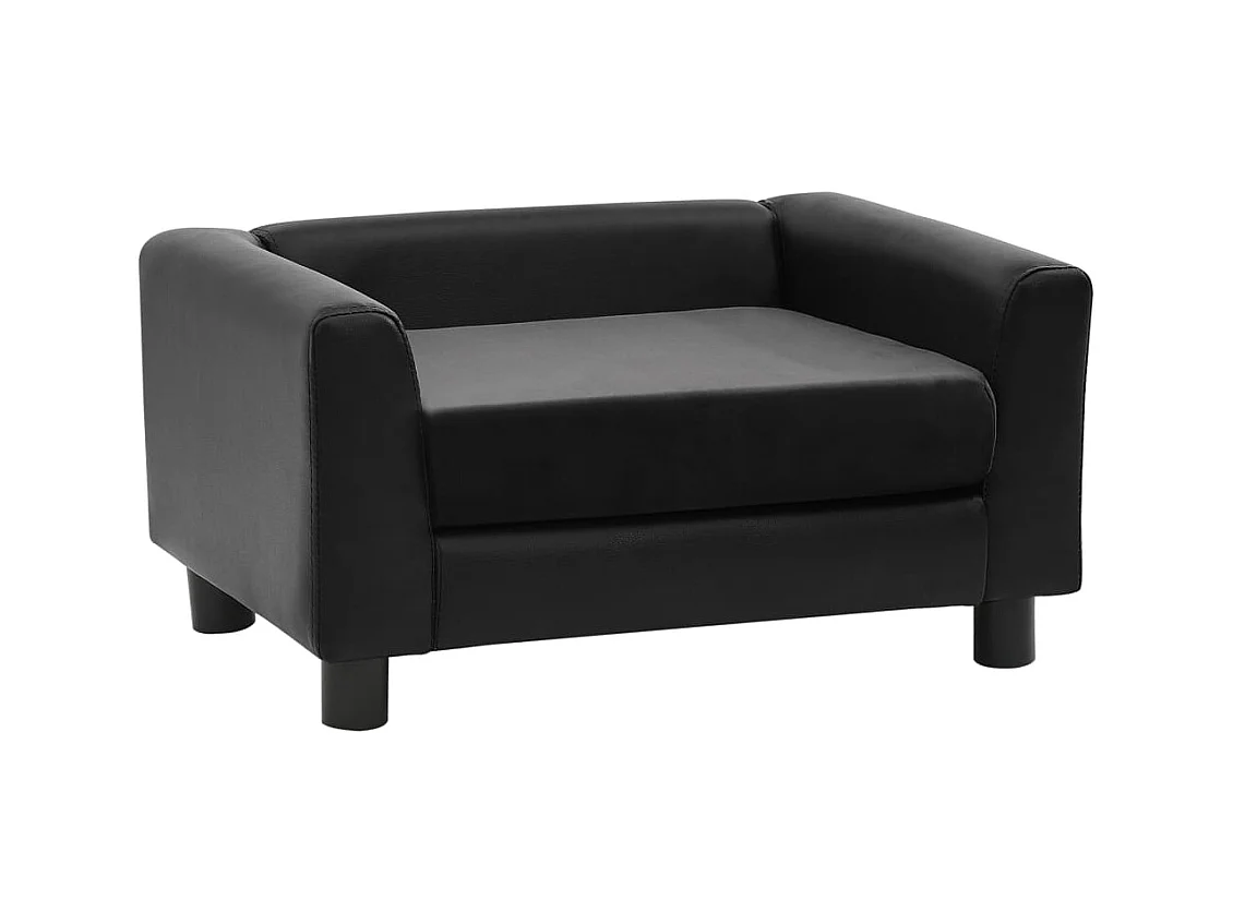 Jacques-Henri-Paul  Canapé pour cen Noir 60x43x30 cm Peluche et similicuir