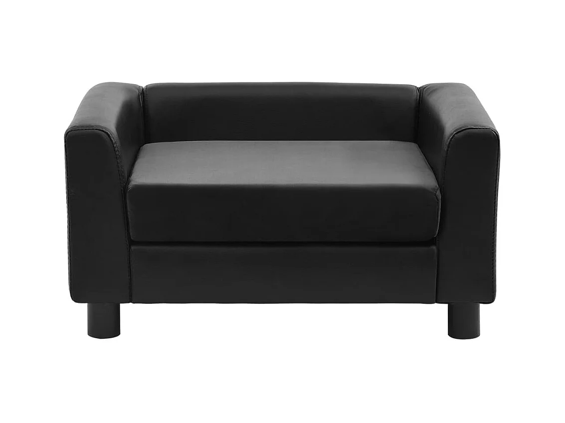 Jacques-Henri-Paul  Canapé pour cen Noir 60x43x30 cm Peluche et similicuir