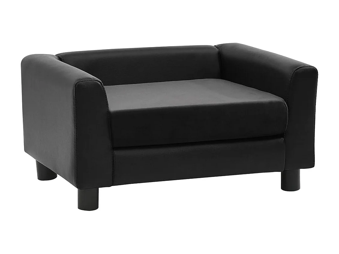 Jacques-Henri-Paul  Canapé pour cen Noir 60x43x30 cm Peluche et similicuir