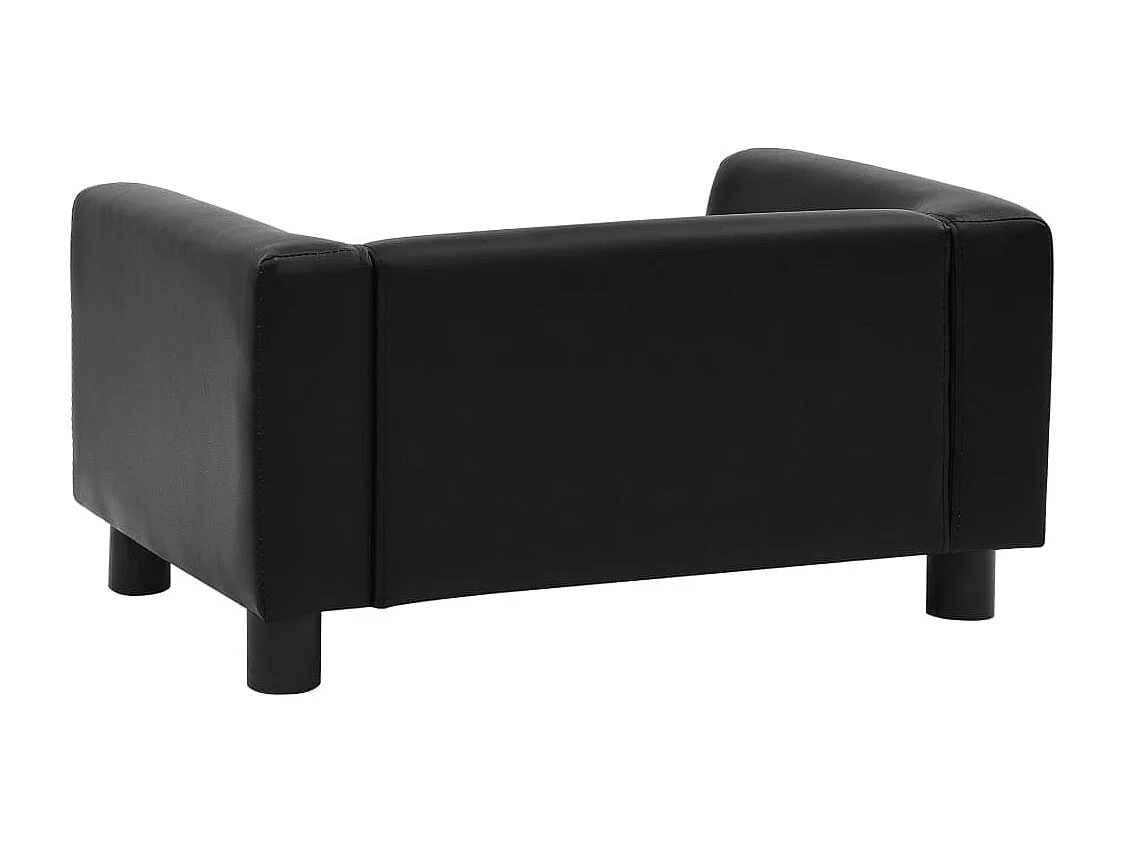 Jacques-Henri-Paul  Canapé pour cen Noir 60x43x30 cm Peluche et similicuir