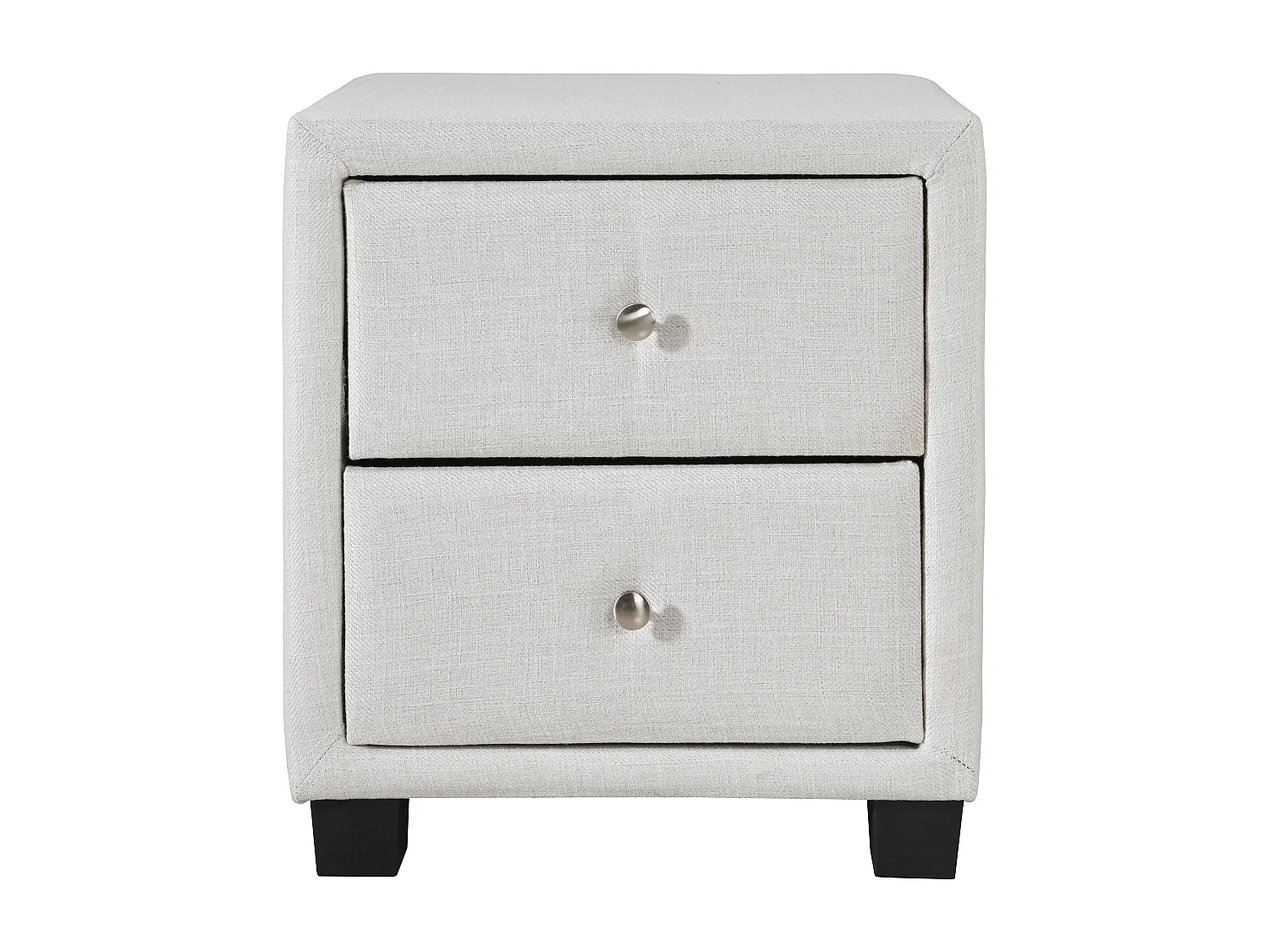 Lot de 2 tables de chevet avec 2 tiroirs - Tissu - Ivoire - PICHONIA