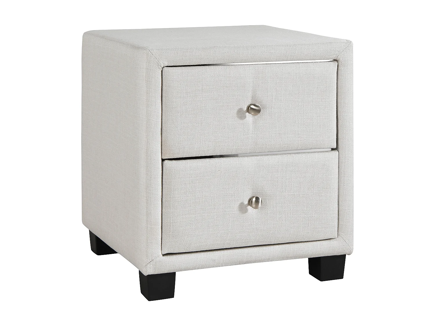 Lot de 2 tables de chevet avec 2 tiroirs - Tissu - Ivoire - PICHONIA