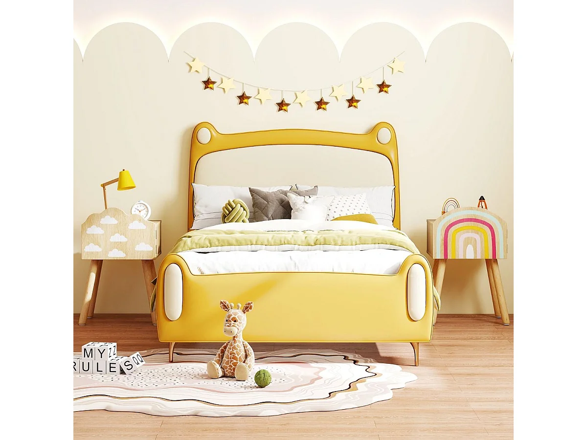 Set de 2 tables de nuit pour enfants Table de nuit avec petite armoire & pieds en bois massif Table d'appoint mignonne 34 x 30 x 54 cm