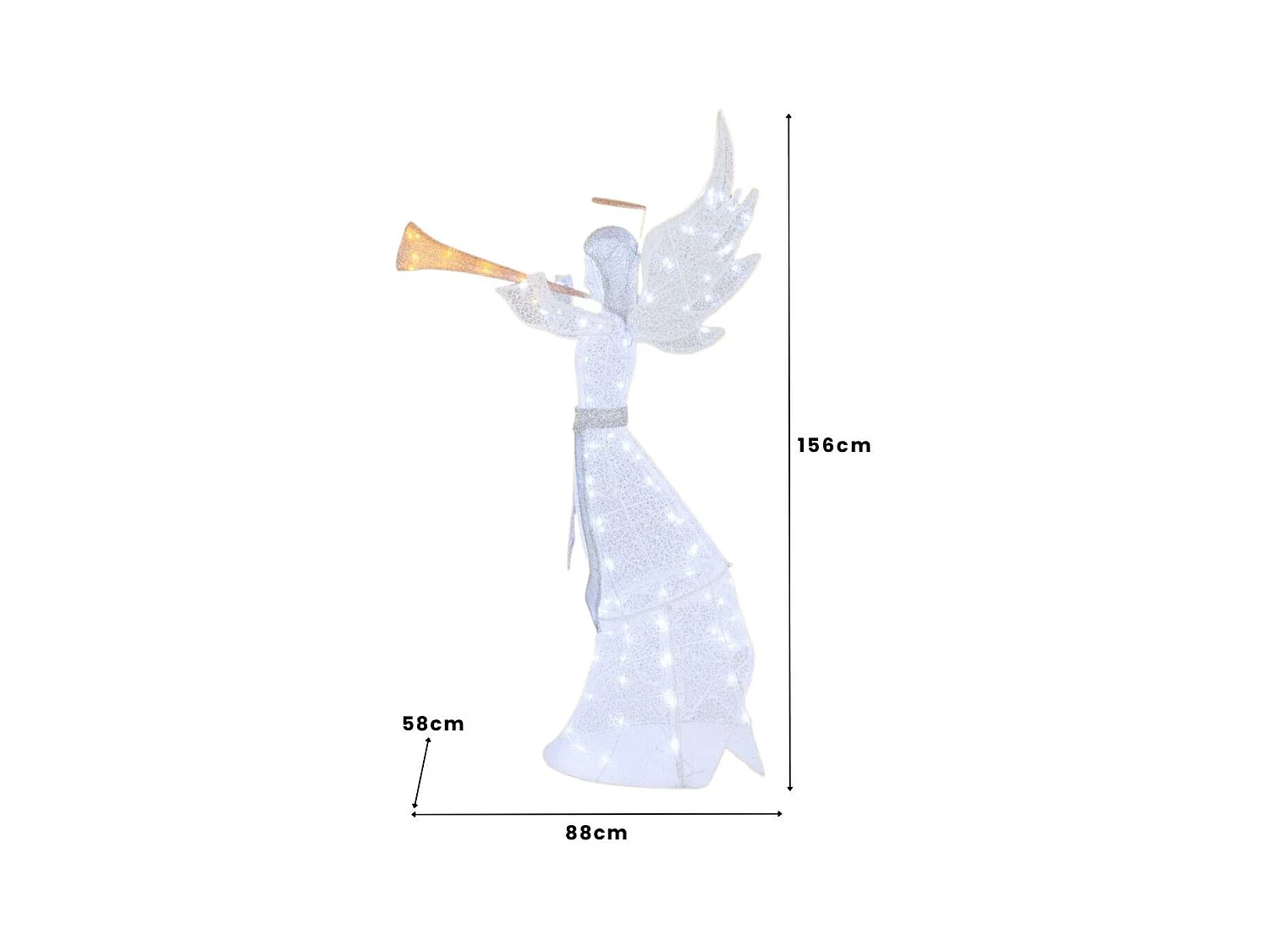 Weihnachtsengel beleuchtet groß Weihnachtsdeko mit 100 LED-Lichtern