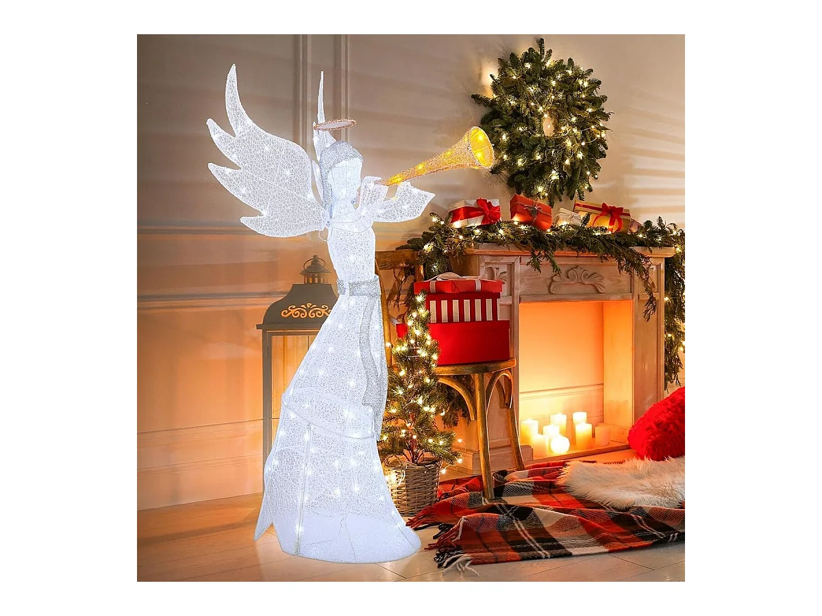 Weihnachtsengel beleuchtet groß Weihnachtsdeko mit 100 LED-Lichtern