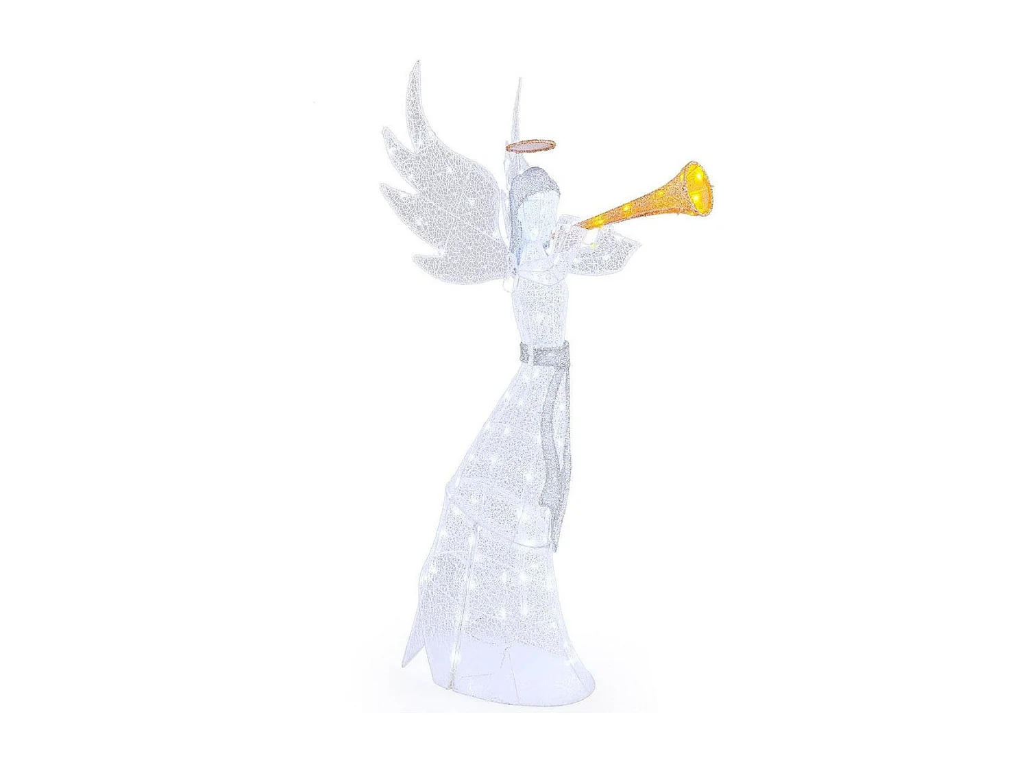 Ange de Noël Illuminé pour l'Intérieur et l'Extérieur avec 100 Lumières LED Ange de Noël Pré-éclairé Etanche IP44 Ange de Noël Lumineux