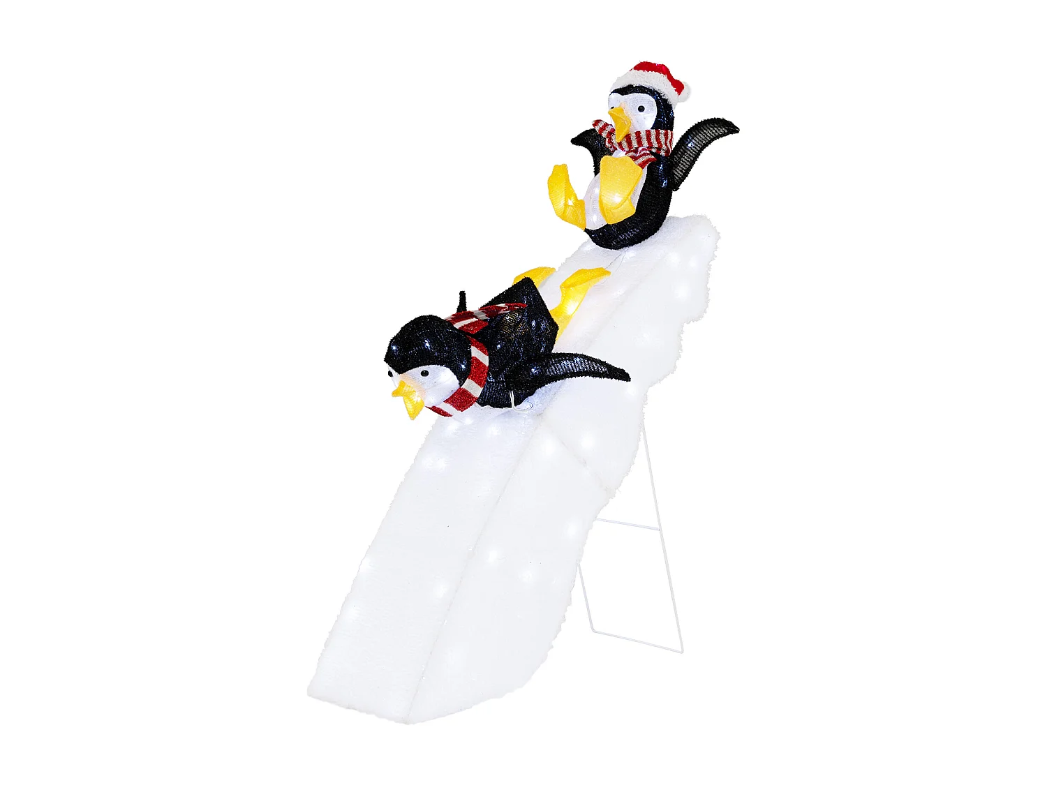 Pinguin-Dekoration beim Schlittschuhlaufen Beleuchtete Weihnachtsdekoration 120cm