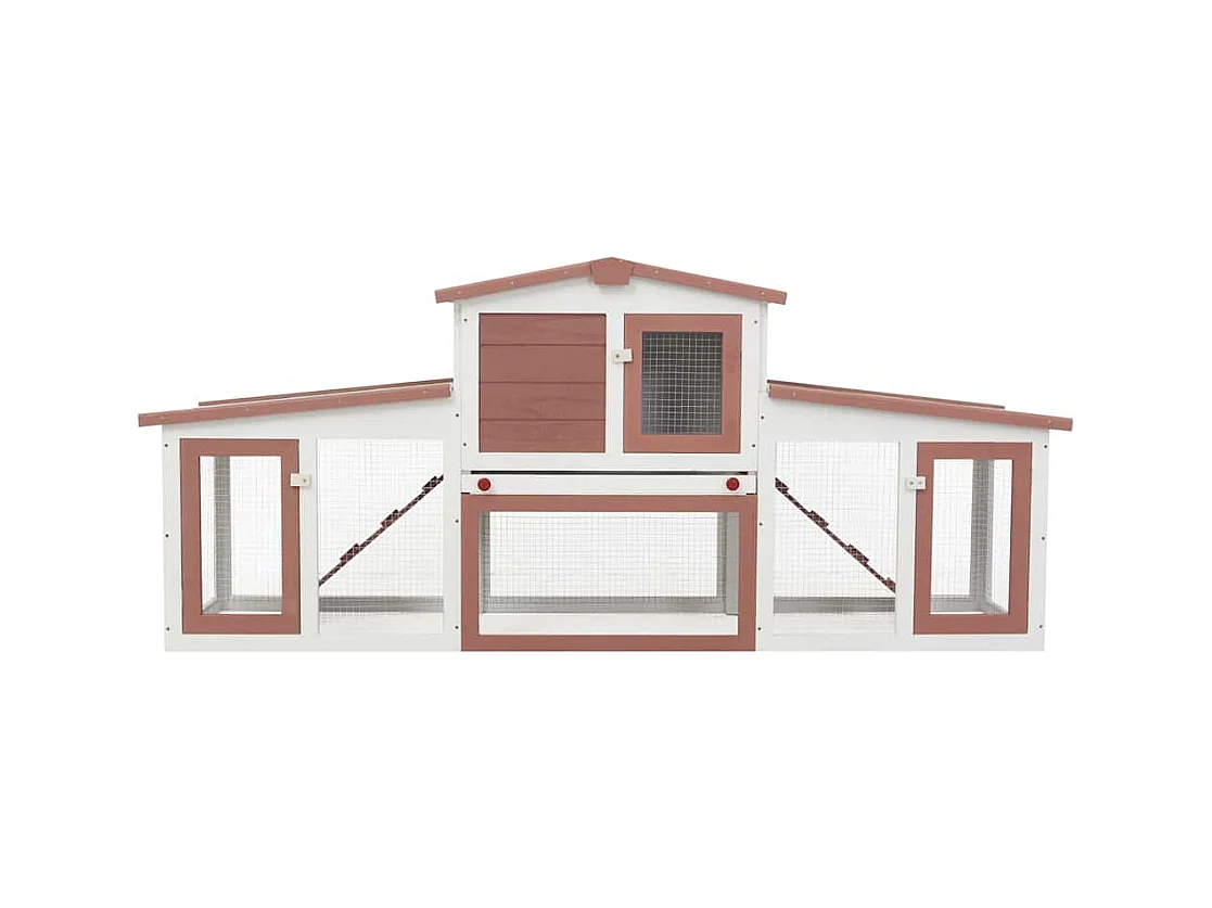 Ekim  Clapier large d'extérieur Marron et blanc 201x45x85 cm Bois