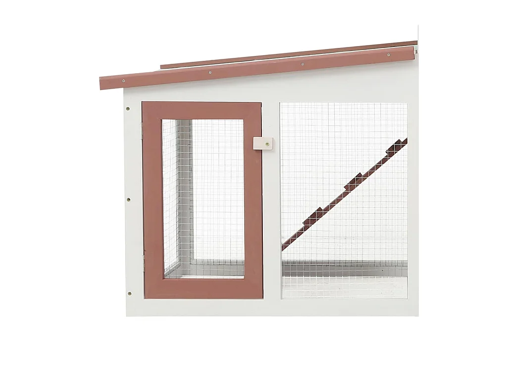 Ekim  Clapier large d'extérieur Marron et blanc 201x45x85 cm Bois