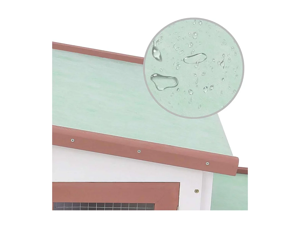 Ekim  Clapier large d'extérieur Marron et blanc 201x45x85 cm Bois