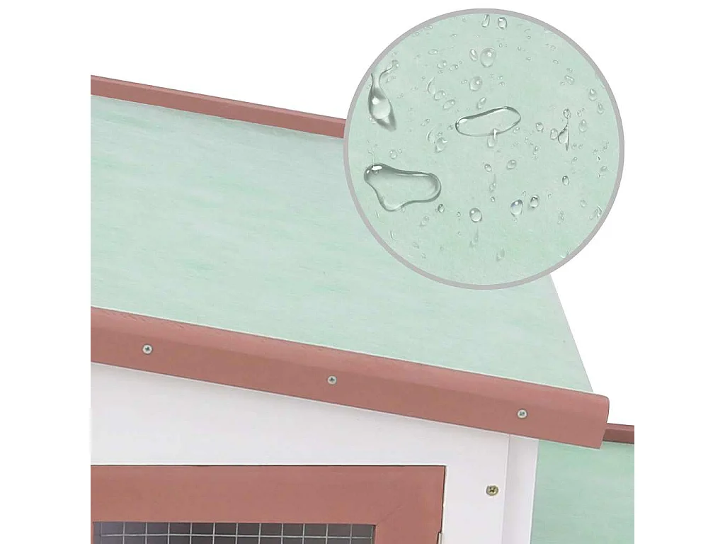 Ekim  Clapier large d'extérieur Marron et blanc 201x45x85 cm Bois