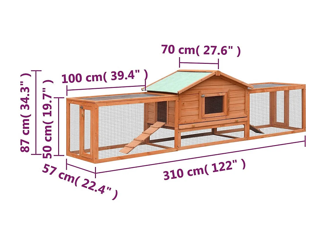 Coalton  Clapier Pin massif et sapin 310x70x87 cm
