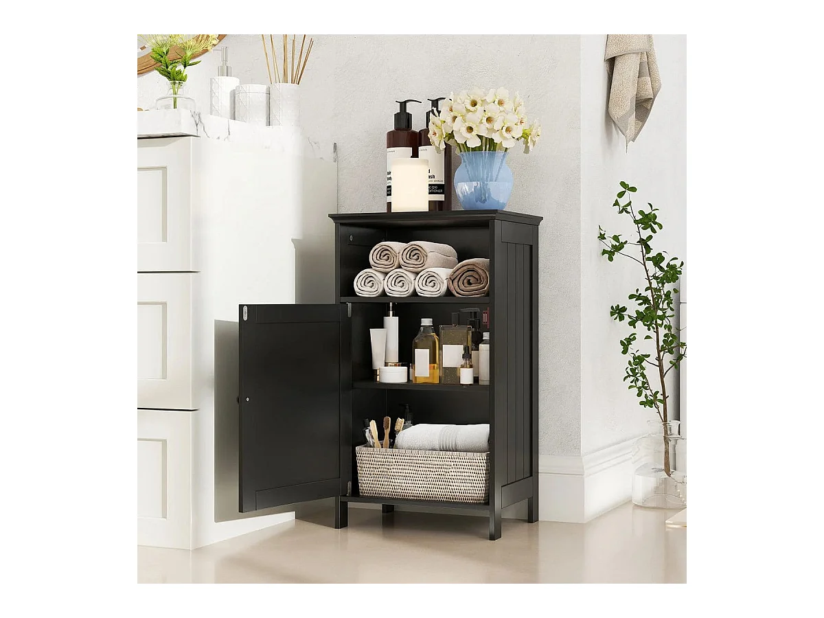 Mobile da bagno Mobile da bagno con anta e ripiano regolabile mobile da bagno freestanding 40 x 30 x 70 cm nero