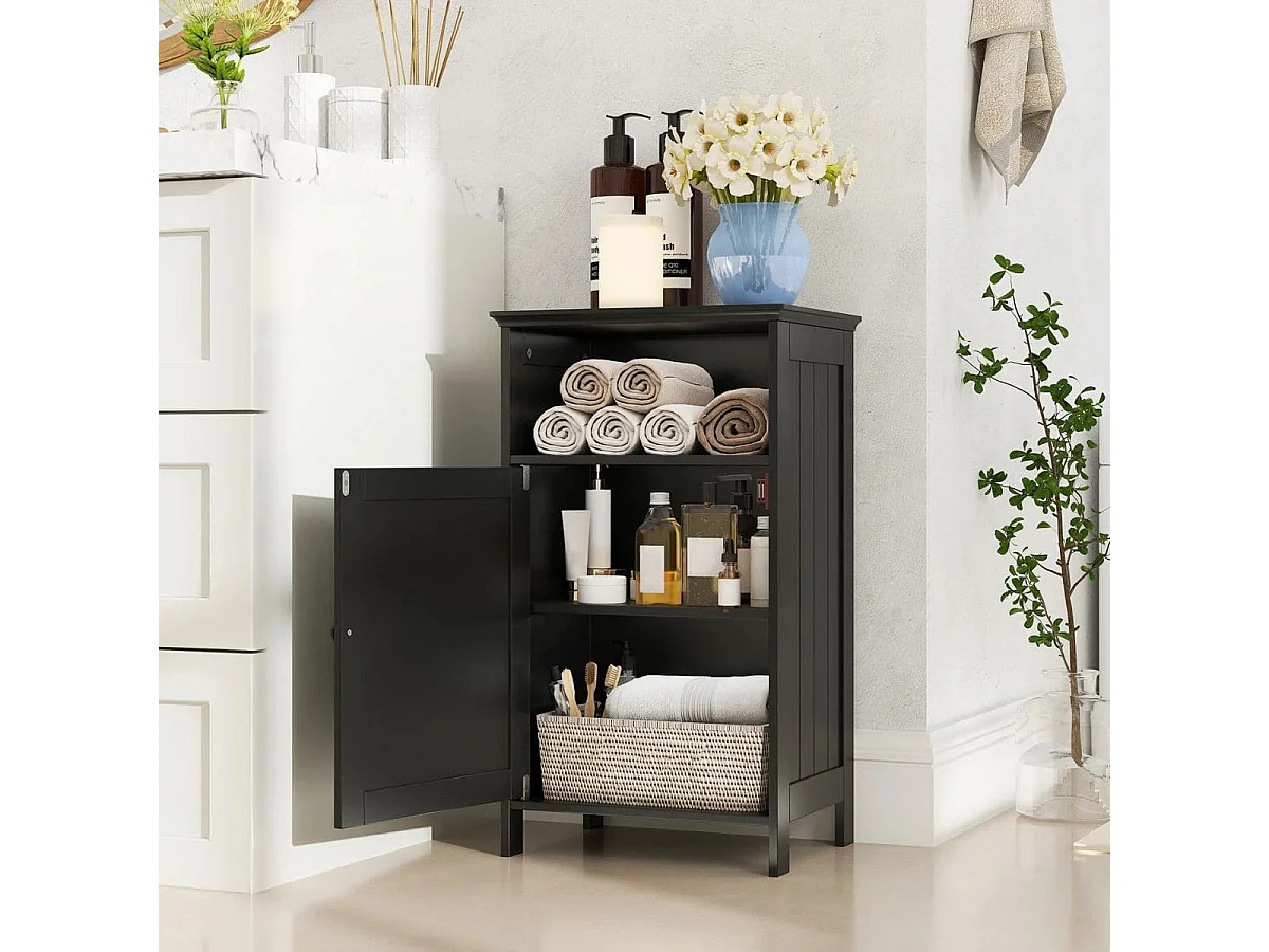 Mobile da bagno Mobile da bagno con anta e ripiano regolabile mobile da bagno freestanding 40 x 30 x 70 cm nero