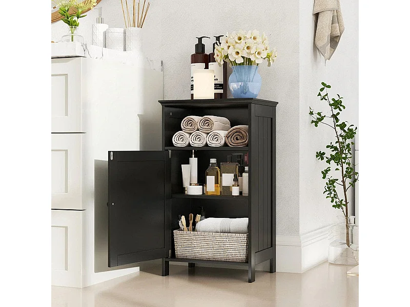 Mobile da bagno Mobile da bagno con anta e ripiano regolabile mobile da bagno freestanding 40 x 30 x 70 cm nero