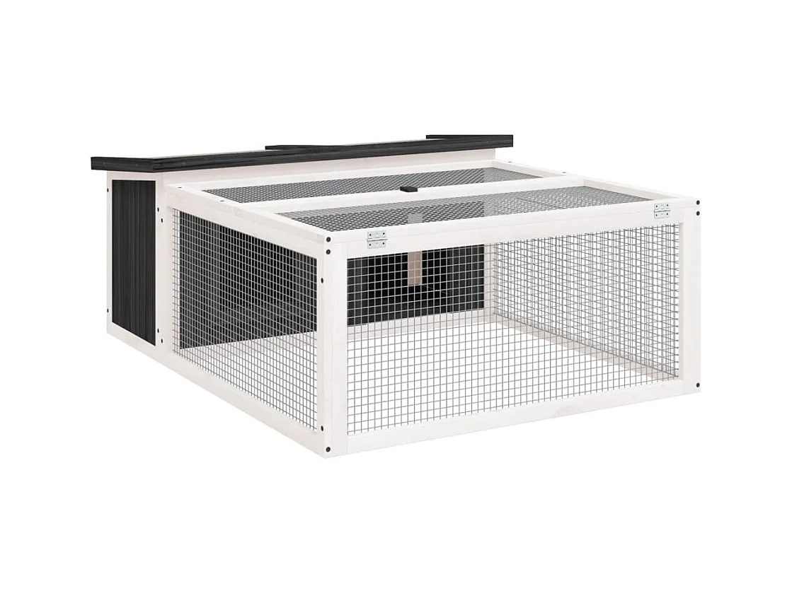 Cerys  Clapier gris 117,5x97x47,5 cm bois de pin massif