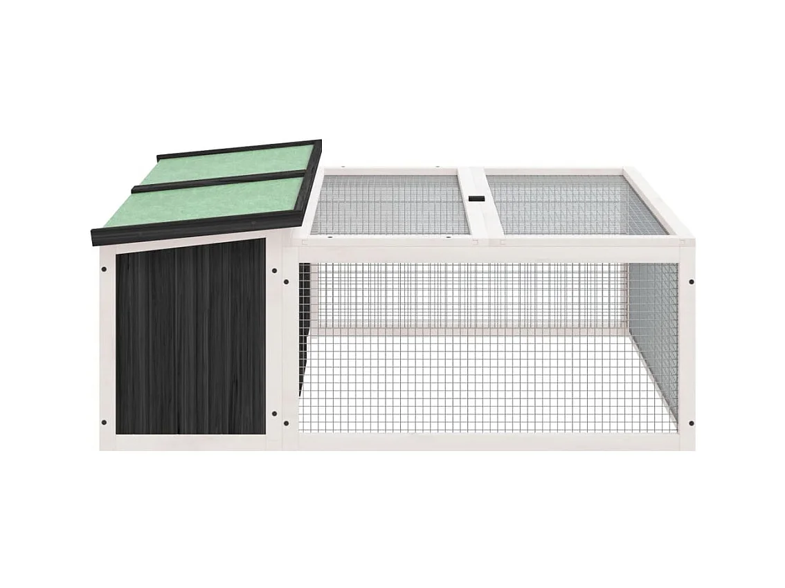 Cerys  Clapier gris 117,5x97x47,5 cm bois de pin massif