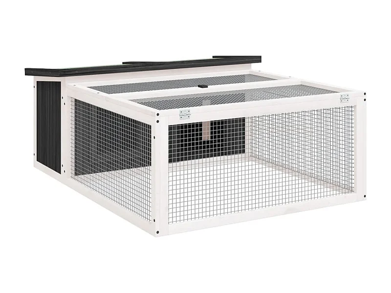 Cerys  Clapier gris 117,5x97x47,5 cm bois de pin massif